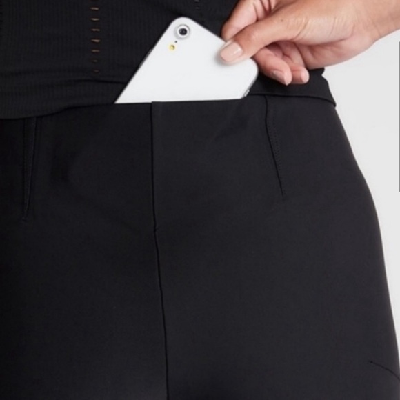 Athleta Interstellar Tight High Rise Black Split Hem Travel Office Career Work 0 - Picture 4 of 15